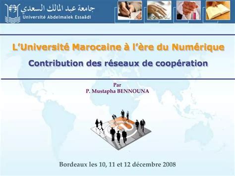 Ppt L Universit Marocaine L Re Du Num Rique Contribution Des R Seaux