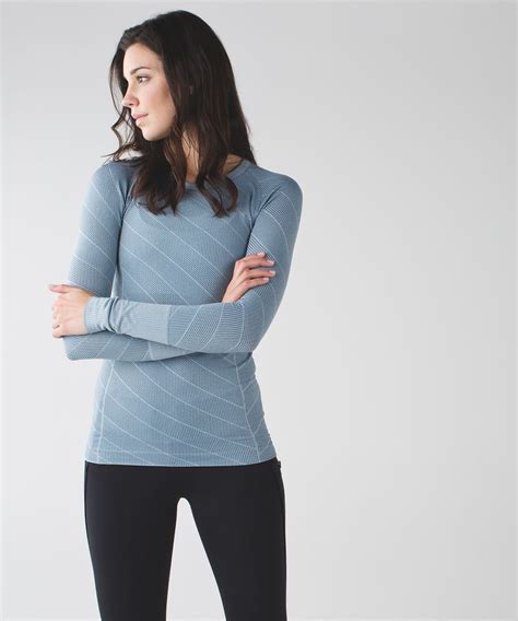 Lululemon Swiftly Tech Long Sleeve Crew Heathered Blue Denim Lulu