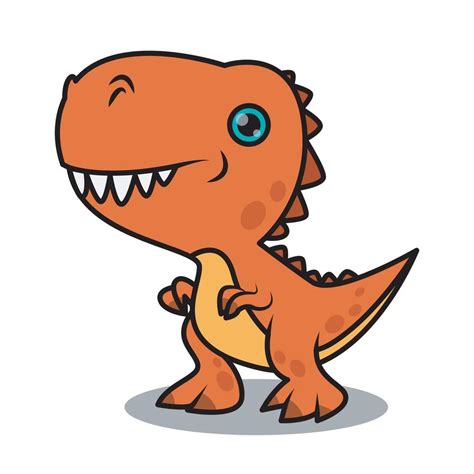 Vector Dibujos Animados Linda Beb Dino Tirano Saurio Rex