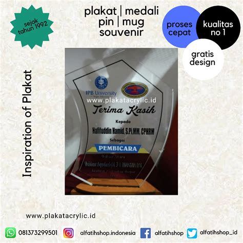 Plakat Ucapan Terima Kasih Jual Plakat Akrilik Plakat Crystal