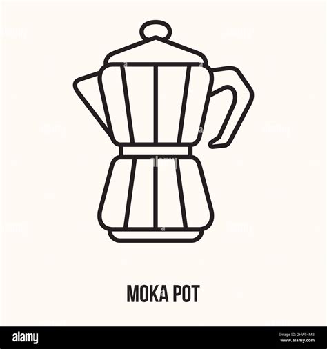 Coffee Moka Pot Coffee Production Minimal Infographic Icon Stock