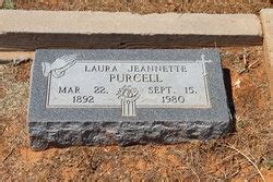 Laura Jeanette Purcell Memorial Find A Grave