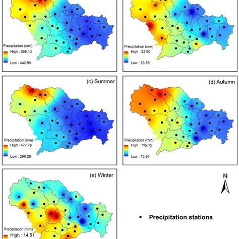 Spatial Distribution Of Annual And Seasonal Precipitation Download Scientific Diagram