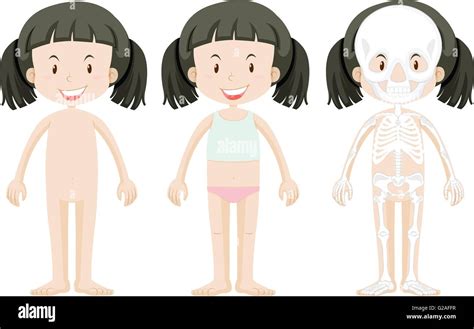 Girl And Body Parts Illustration Stock Vector Image And Art Alamy