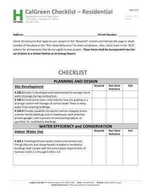 Fillable Online CalGreen Checklist Residential Fax Email Print PdfFiller