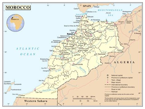 Detailed Regions Map Of Morocco Morocco Africa Mapsland Maps Of ...