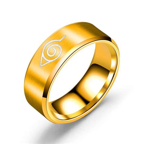 Naruto Rings Konoha Hidden Leaf Village Symbol Anime Jewelry