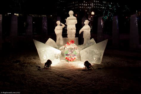 Ice Sculptures at Night at Winterlude Ottawa