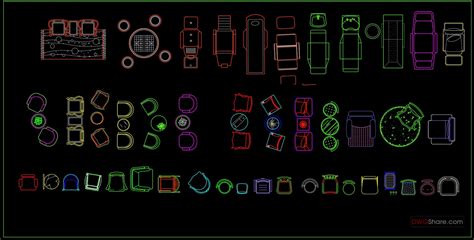 158.Outdoor furniture in Plan Cad Blocks free download