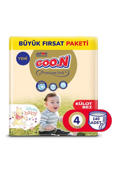 Goo n Premium Soft 4 Numara Süper Yumuşak Külot Bebek Bezi Büyük Fırsat