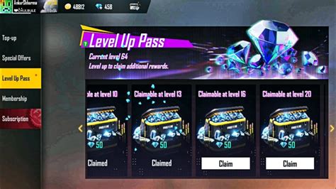 Free Fire Level Up Pass Top Up Event Full Details How To Get Up To