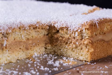 Bolo De Coco Doce De Leite Gostoso E Super Molhadinho