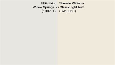 Ppg Paint Willow Springs 1007 1 Vs Sherwin Williams Classic Light