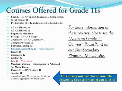 Ppt Grade 11 Course Selection Powerpoint Presentation Free Download