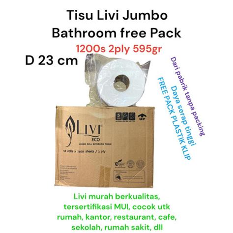 Jual Tisu Livi Roll Jumbo Eco Bathroom Sheet Ply Meter