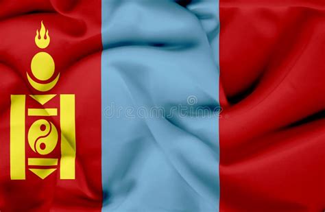 Mongolia Waving Flag Ilustra O Stock Ilustra O De Moagem