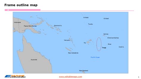 Tonga map with 5 Divisions and 23 Districts - Editable PowerPoint Maps