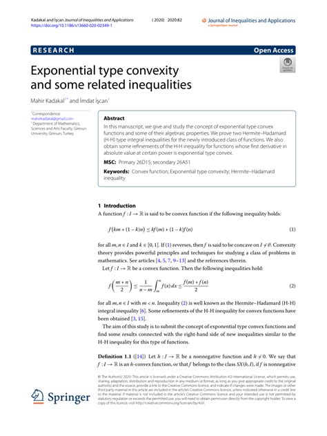 PDF Exponential Type Convexity And Some Related Inequalities