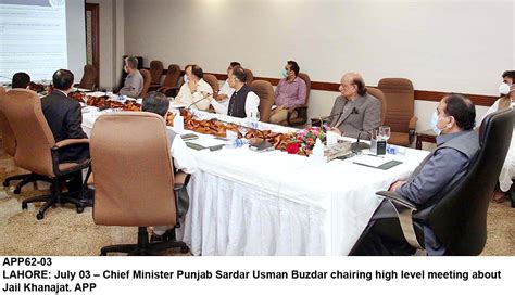 LAHORE July 03 Chief Minister Punjab Sardar Usman Buzdar Chairing High