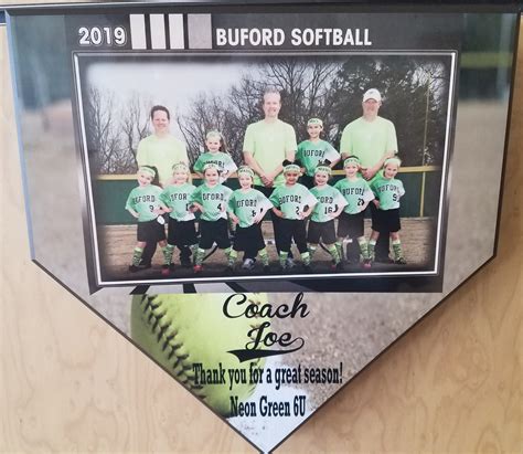 Softball Home Plate Plaque Softball Award Team Gift | Etsy