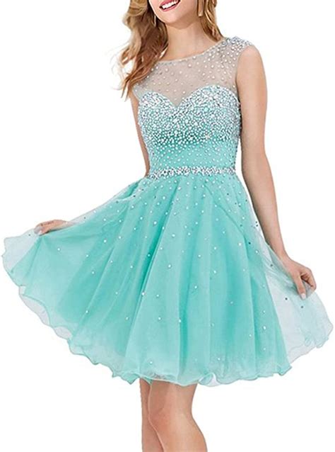 Brialaffair Royal Blue Starry Tulle Short Prom Dresses With Puffy