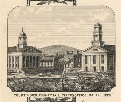 CourtHouse, New York 1855 Old Town Map Custom Print - Chenango Co