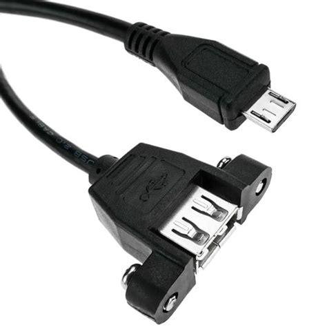 Usb 20 Cable For Attachment To Panel Microusb Male To Usb A Female Cablematic