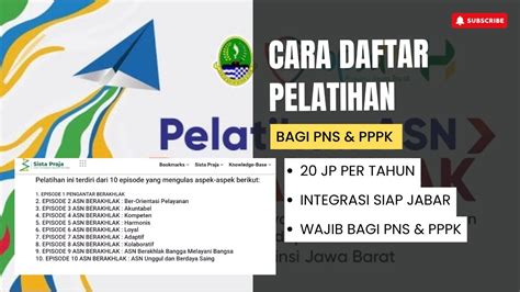 Cara Mendaftar Pelatihan Sista Praja Asn Berakhlak Jawa Barat Tahun 2024 Youtube