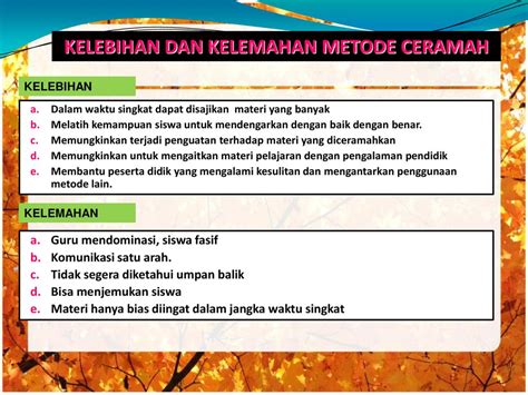 Kelebihan Dan Kelemahan Metode Ceramah