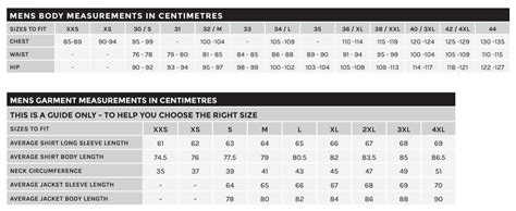 Australian Clothing Size Conversion Charts For Men Man Of 42 Off