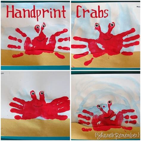 Handprint Crabs Preschool Craft Animal Crafts For Kids Preschool