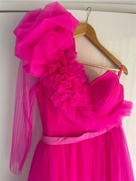 Pink Tulle Wedding Dress Tulle Prom Dress Elegant Evening Etsy