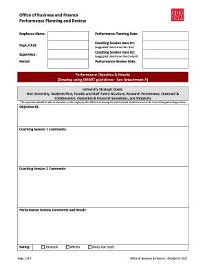 Fillable Online Busfin Osu Office Of Business And Finance Performance