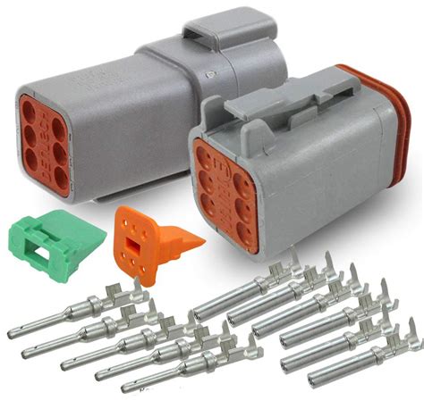 Deutsch 6 Pin Connector Kit With Housing Pins And Seals Crimp Style