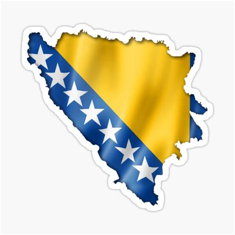 Bosnia And Herzegovina Flag Bosna I Hercegovina Zastava Sticker For