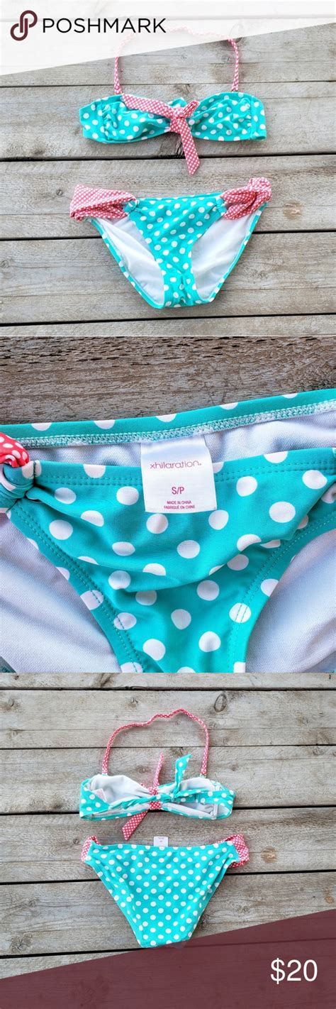 SOLD Xhilaration Polka Dot Bikini Polka Dot Bikini Teal And