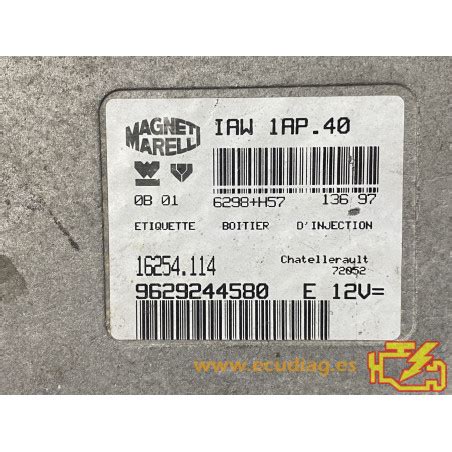 ECU MOTOR MAGNETI MARELLI IAW 1AP 40 16254 114 PSA 9629244580