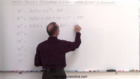 Math Tricks Squaring Numbers 1 Of 2 How To Quickly Square A 2 Digit Number Without A