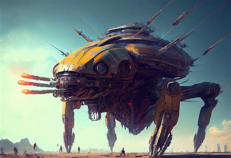 Premium AI Image | Alien spaceship in the form of insects