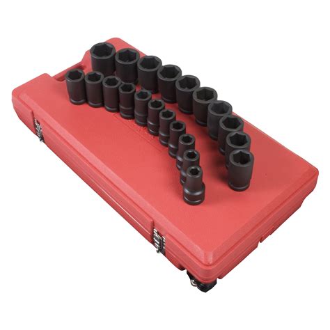 sunex   drive sae  point deep impact socket set  pieces