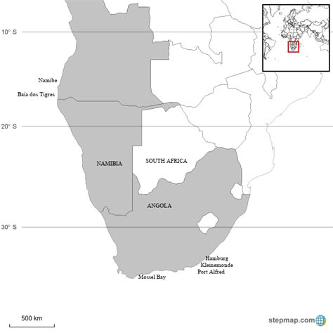 South West Africa Map