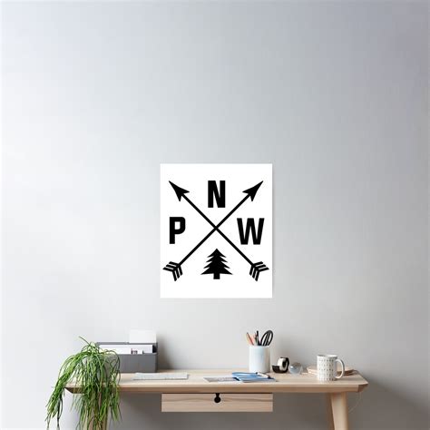 Pnw Arrows Pacific Northwest Compass Poster By Jsscustom Redbubble