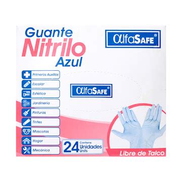 Guante Nitrilo Alfasafe Talla S Caja X 24 Und