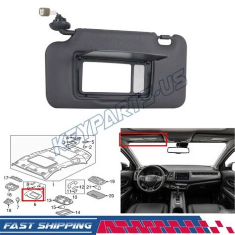 Left Driver Side Interior Sun Visor Fit For Honda Hr V