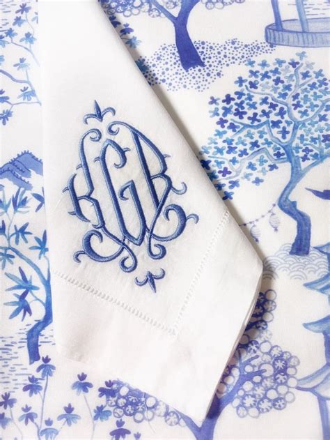 Monogrammed Linen Cotton Dinner Napkins Wedding Custom Etsy In