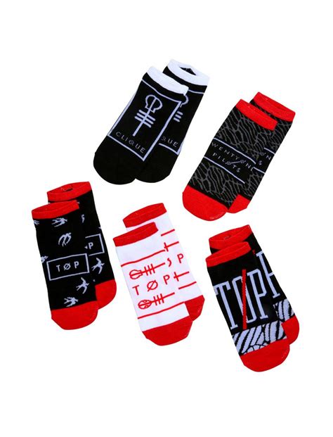 Twenty One Pilots Logo No Show Socks 5 Pair Hot Topic