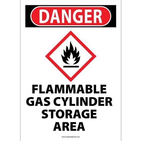 Osha Danger Flammable Gas Cylinder Storage Area Visual Workplace Inc