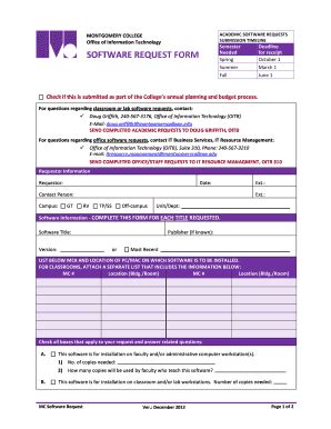 Fillable Online Cms Montgomerycollege Academic Software Requests Fax