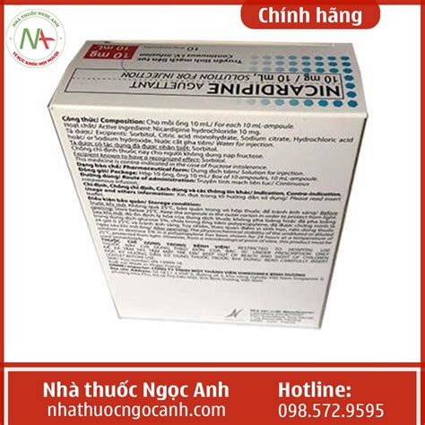 Thuốc Nicardipine Aguettant 10mg10ml Giá Bao Nhiêu Mua ở đâu