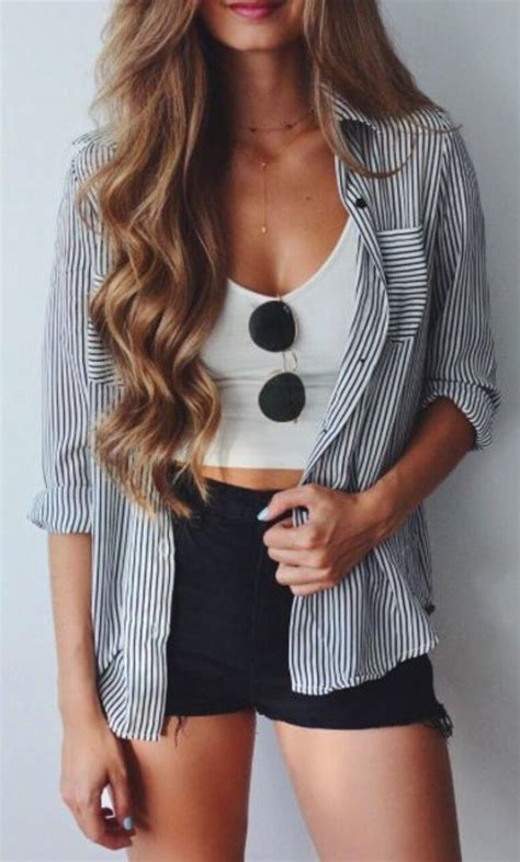 Striped Shirt Outfit Tumblr